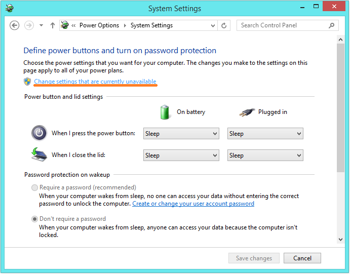 Lagging In Windows 8.1 - Power Options - Change settings that are currently unavailable -- Windows Wally