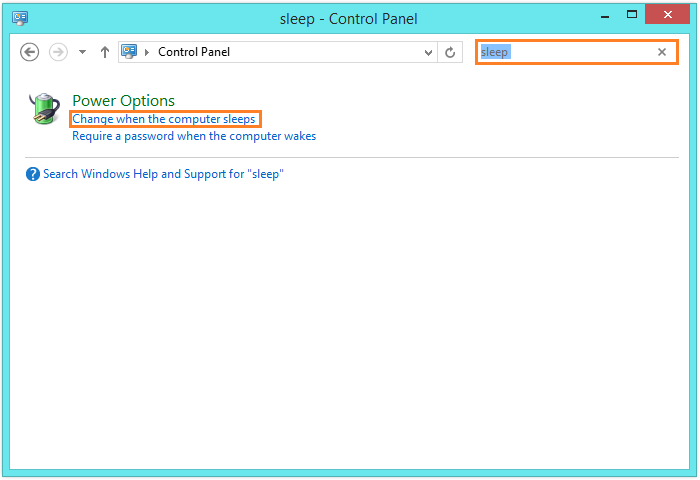 Windows 8 Sleep - Control Panel - Sleep - WindowsWally
