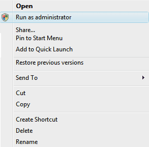 run as administrator