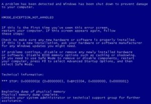 Blue-Screen-KMODE_EXCEPTION_NOT_HANDLED