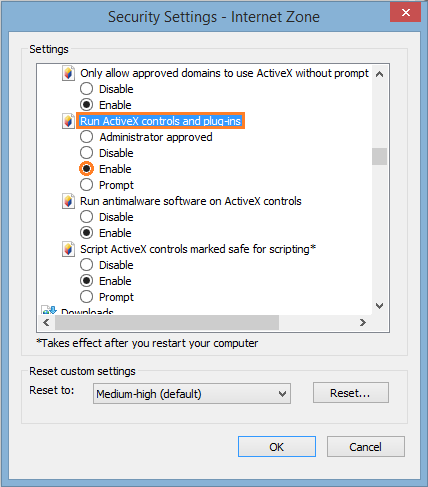 Internet Explorer Problems - Internet Explorer 10 - Internet Options - Security - Custom Level - ActiveX 3 -- Windows Wally