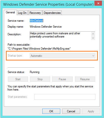 Failed to Initialize - services.msc - Windows Defender Service - General - Automatic -- Windows Wally