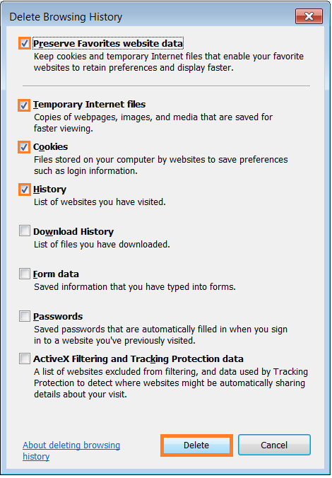 Script Errors - Internet Options - General tab - Delete Browsing History - Delete History - WindowsWally