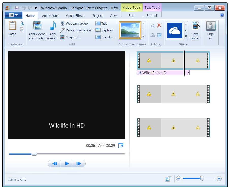 Windows Movie Maker - Yellow Triangles - Windows Wally