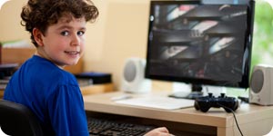 Child playing online games