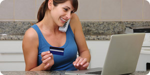 Using online credit card service