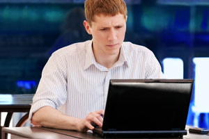 Young man with laptop