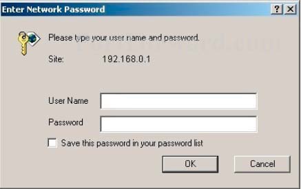 Belkin F5D9630-4A login screen